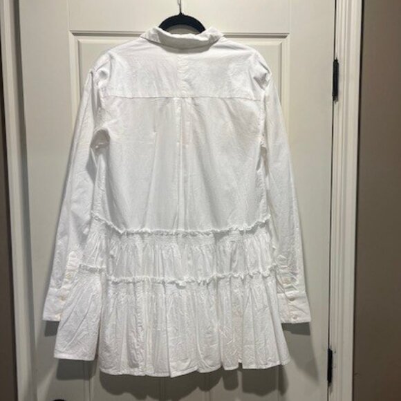 🕊️ NWT Free People Billie Pleated Tiered Mini Dress – White, Size Small 🕊️ - Picture 3 of 9